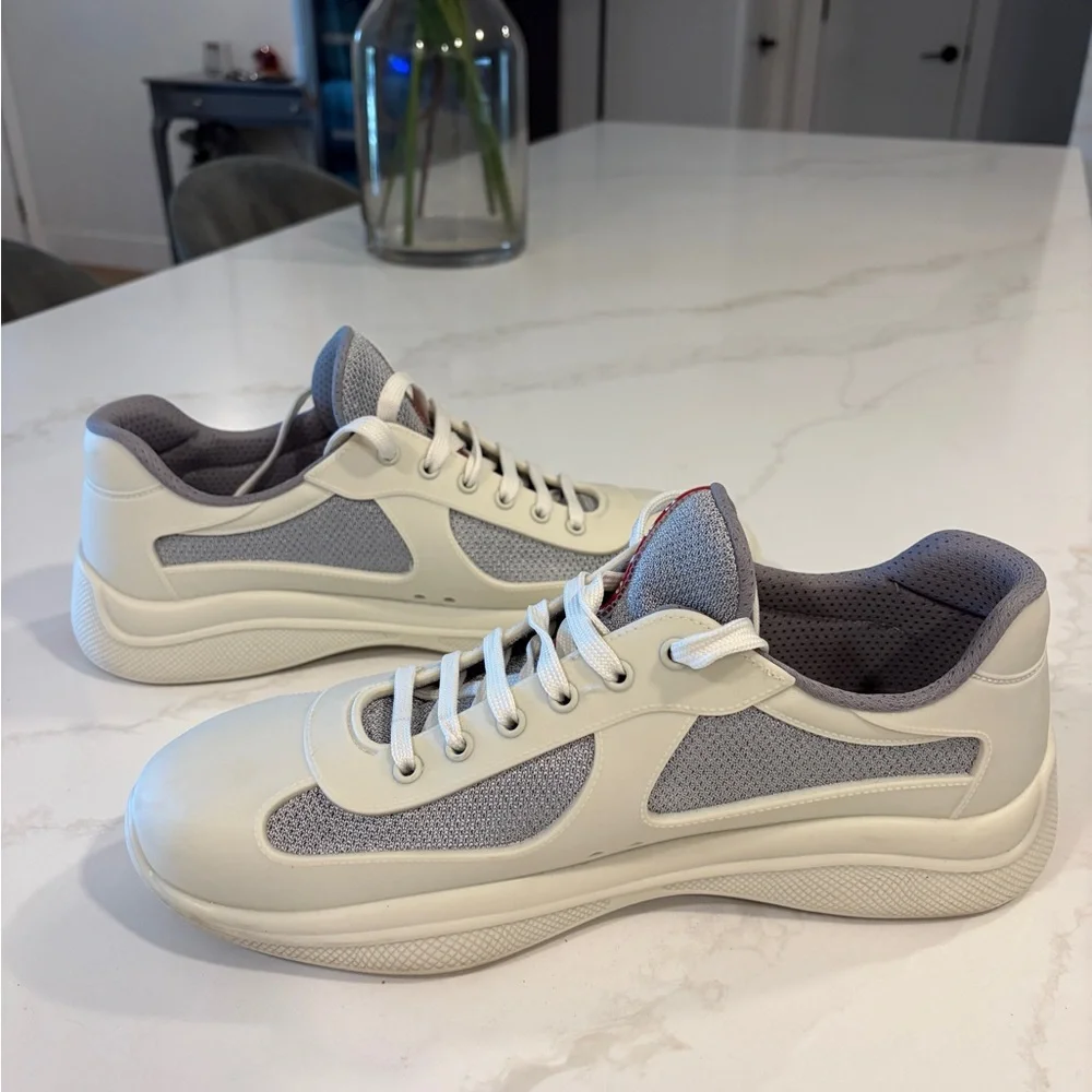 Prada Cream rubber Americas Cup sneakers US13 - Picture 7 of 10